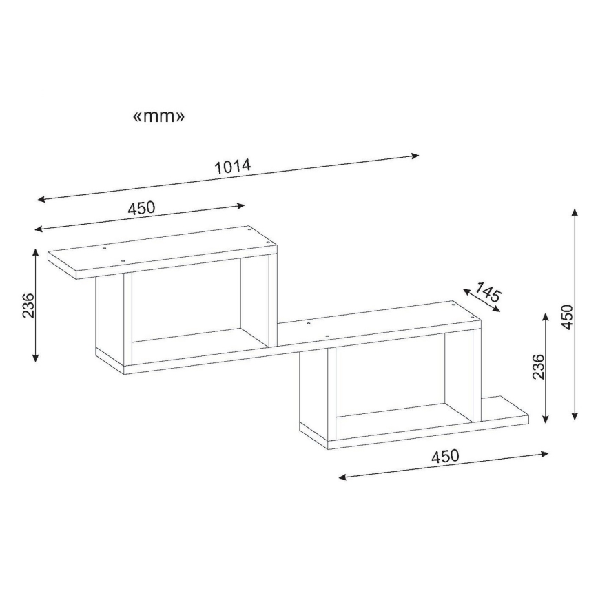 Sienas plaukts SELENE 45x101,4 cm balts