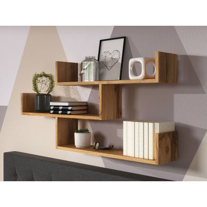 Sienas plaukts TRIO, 119 x 55 x 18 cm, Wotan ozols