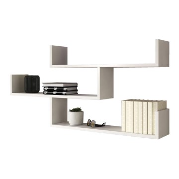Sienas plaukts TRIO, 119x55x18 cm, balts