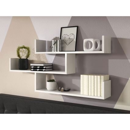 Sienas plaukts TRIO, 119x55x18 cm, balts