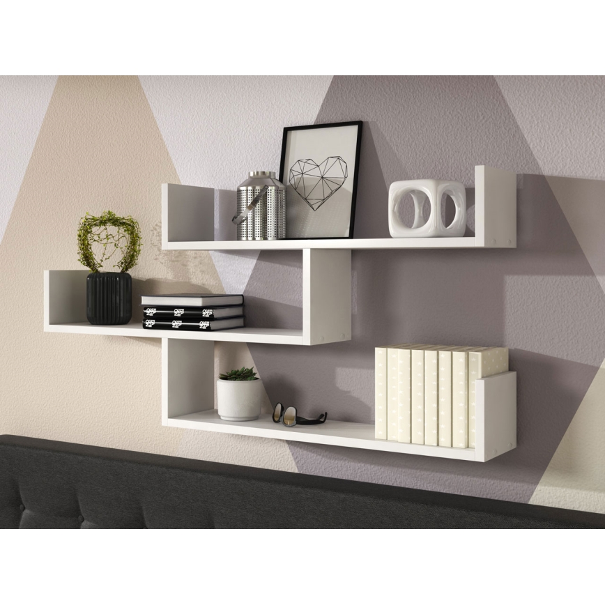 Sienas plaukts TRIO, 119x55x18 cm, balts