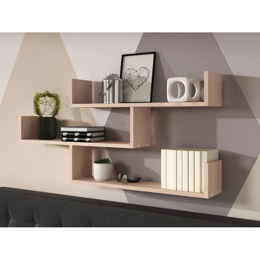 Sienas plaukts TRIO 119x55x18 cm sonoma ozols
