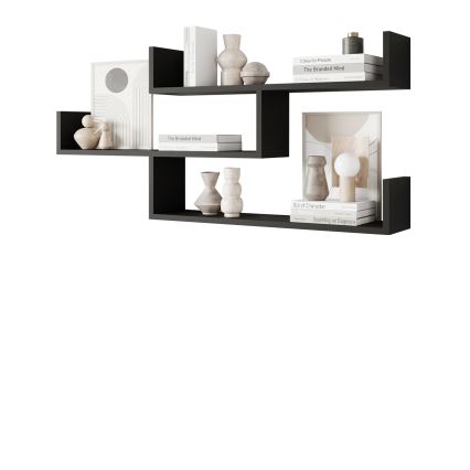 Sienas plaukts TRIO 55x119 cm grafīta melns