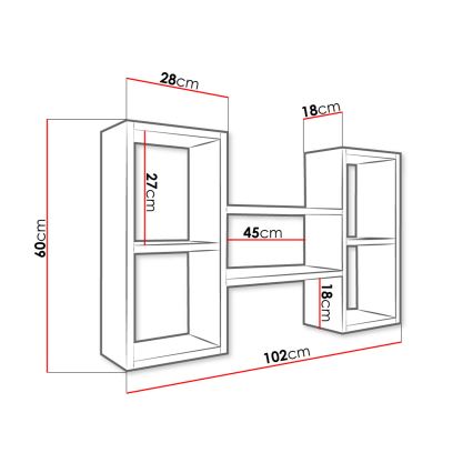 Sienas plaukts TRIO 60x102 cm balta