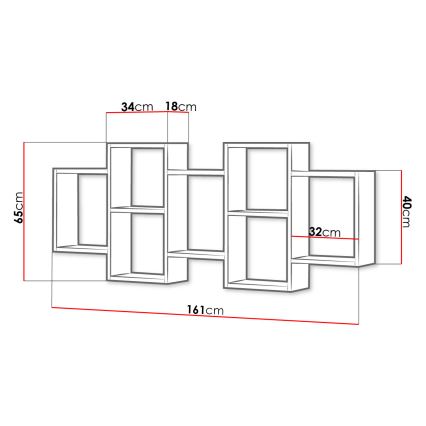 Sienas plaukts TRIO 65x161 cm balta