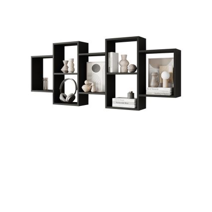 Sienas plaukts TRIO 65x161 cm melns