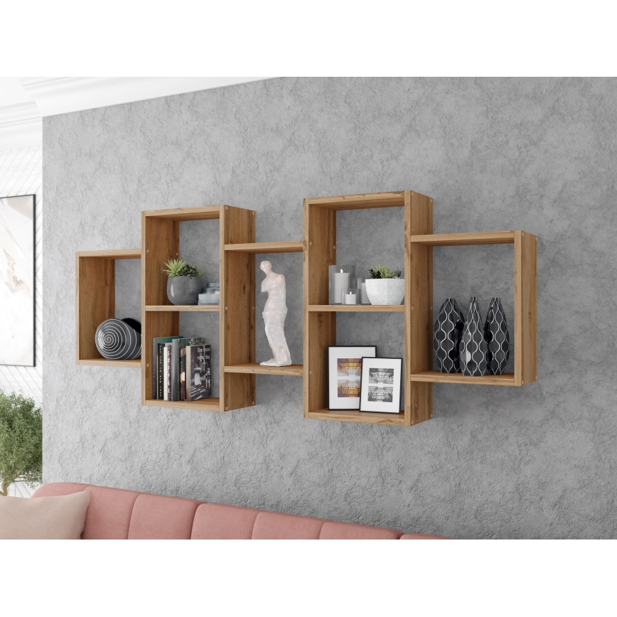 Sienas plaukts TRIO 65x161 cm, Wotan ozols