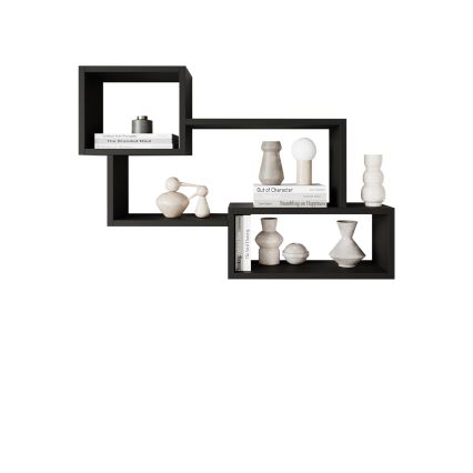 Sienas plaukts TRIO 87x54 cm, grafīta melns