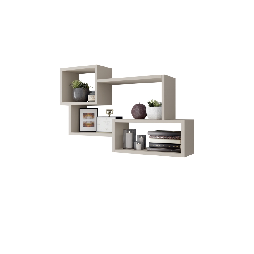 Sienas plaukts TRIO 87x54x18 cm kašmīrs