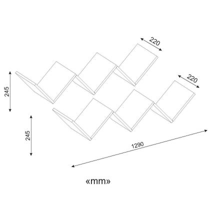 Sienas plaukts ZIG ZAG 24,5x129 cm balts