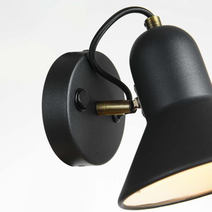 Sienas prožektors ASTAMA 1xE27/40W/230V melns/misiņš