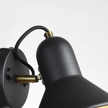 Sienas prožektors ASTAMA 1xE27/40W/230V melns/misiņš