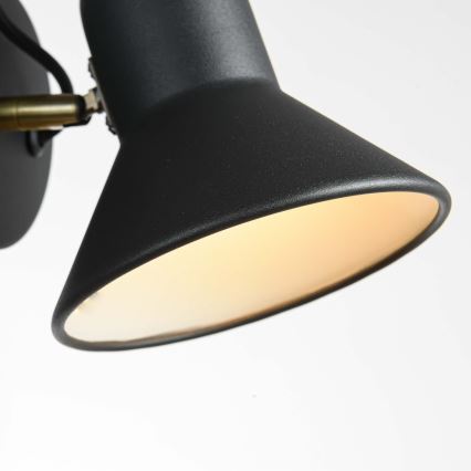 Sienas prožektors ASTAMA 1xE27/40W/230V melns/misiņš