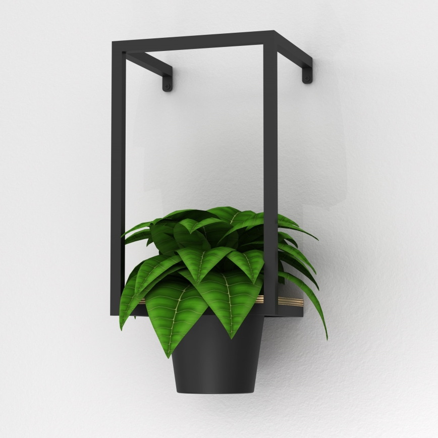 Sienas puķu pods 38x18 cm, melns