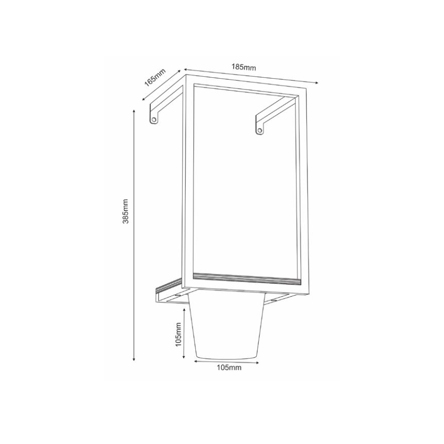 Sienas puķu pods 38x18 cm, zelta