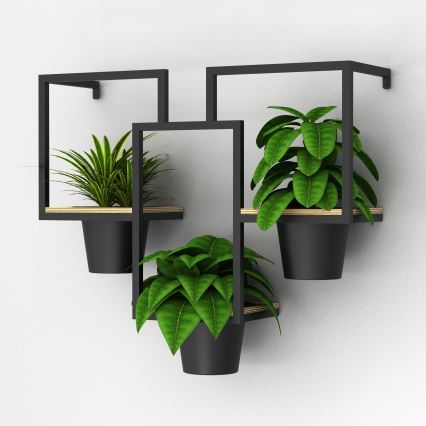 Sienas puķu pods 46x53 cm, melns