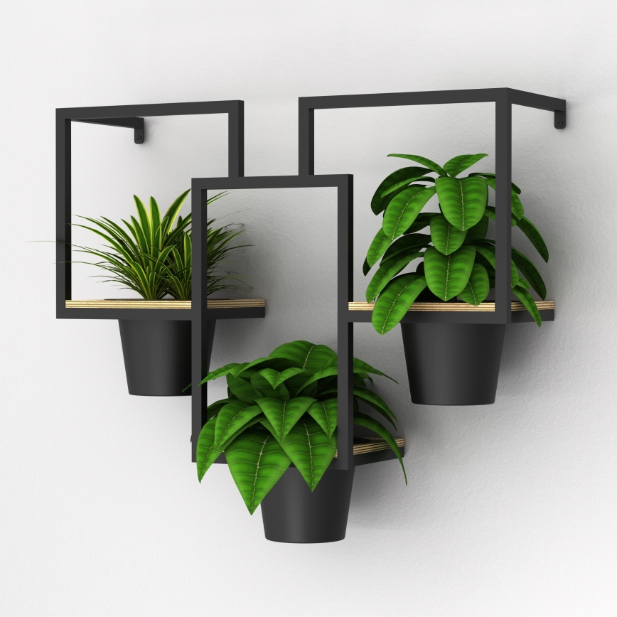 Sienas puķu pods 46x53 cm, melns