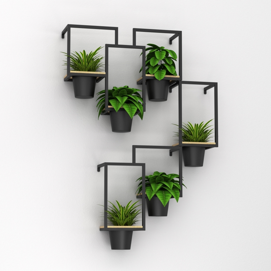 Sienas puķu pods 46x53 cm, melns