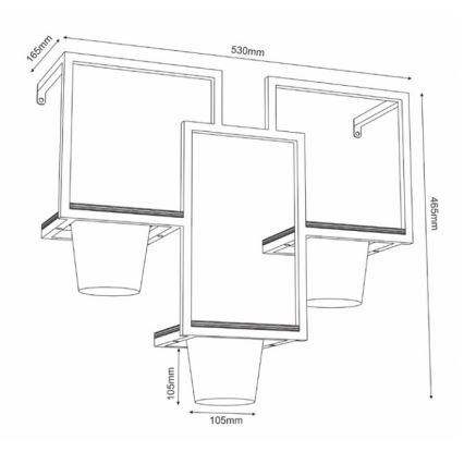 Sienas puķu pods 46x53 cm, zelta