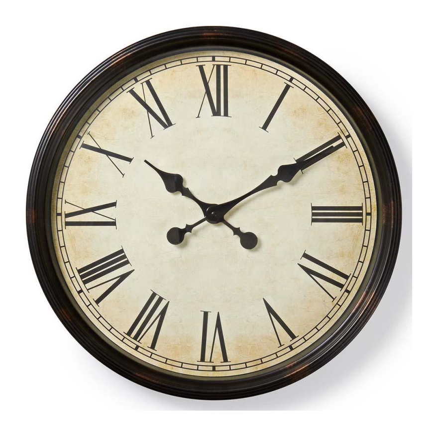 Sienas pulkstenis 1xAA d. 50 cm bēšs/melns