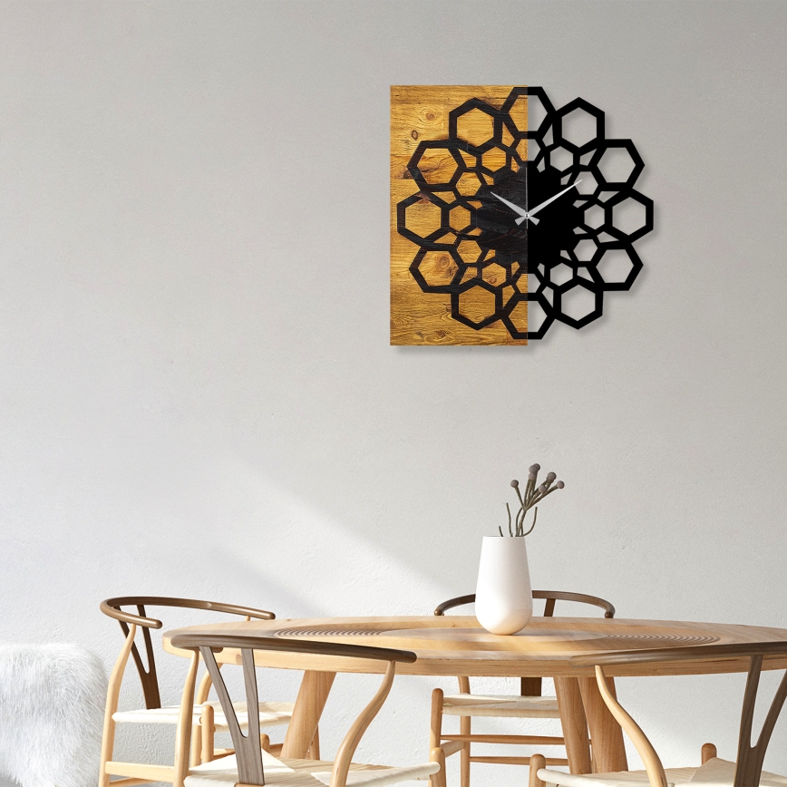 Sienas pulkstenis 58x58 cm 1xAA koks/metāls