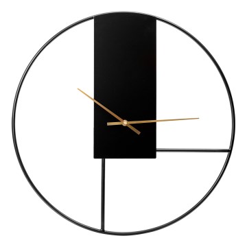 Sienas pulkstenis Ø 50 cm, 1xAA, melns/zelts
