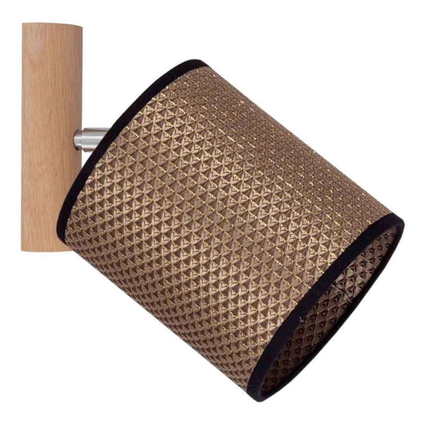 Sienas punktveida gaismeklis BENITA 1xE27/25W/230V brūns/ozols