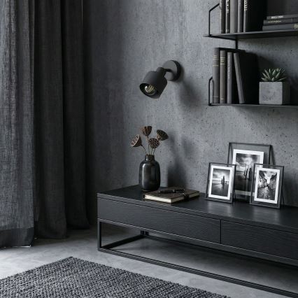 Sienas punktveida gaismeklis PARKLA 1xE27/15W/230V melns