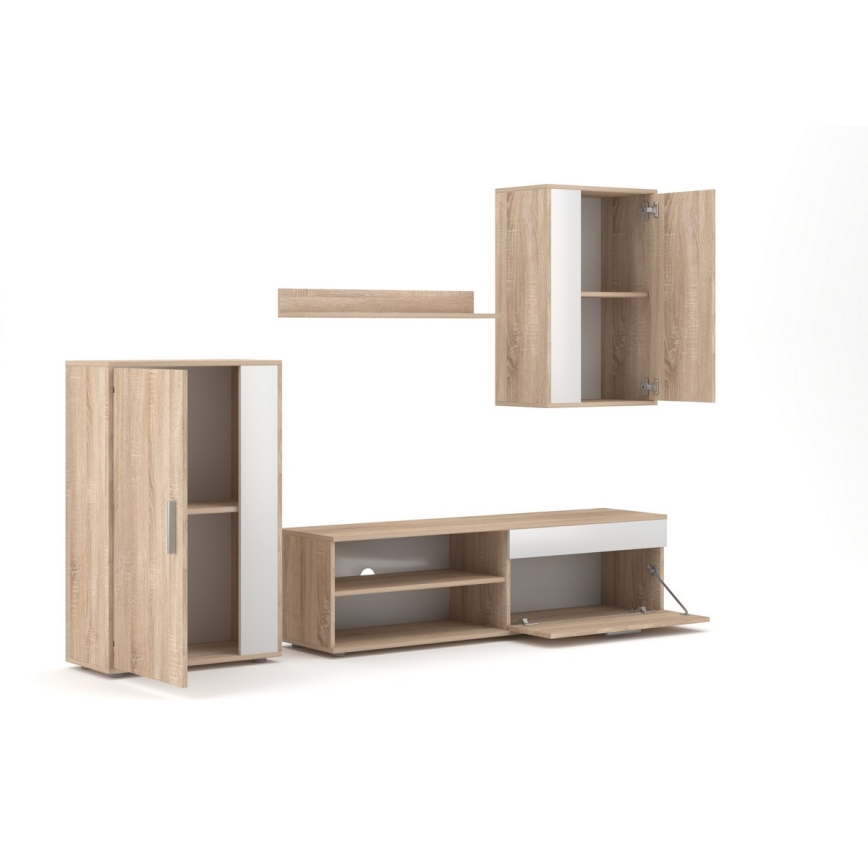 Sienas sekcija BRICK, sonoma ozols/balts