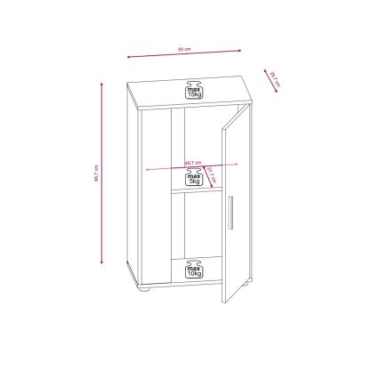 Sienas sekcija BRICK, sonoma ozols/balts
