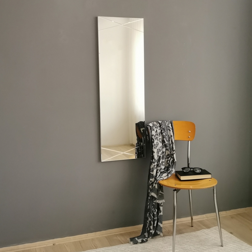 Sienas spogulis 105x35 cm sudraba