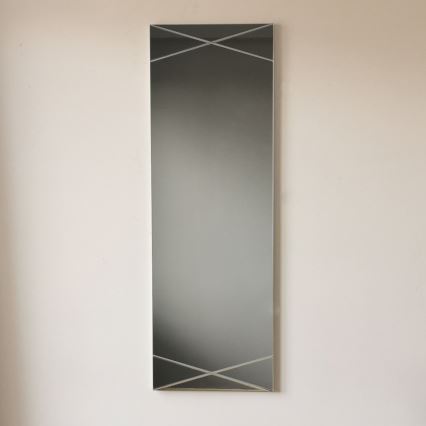 Sienas spogulis 105x35 cm sudraba