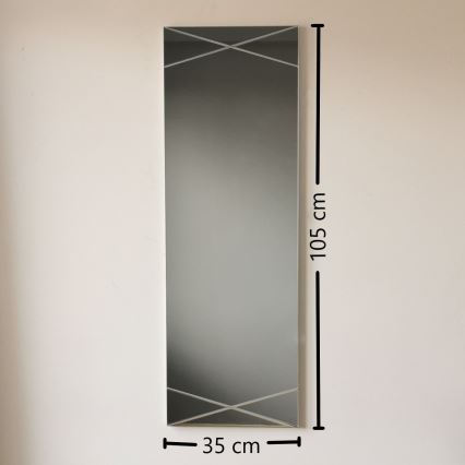 Sienas spogulis 105x35 cm sudraba