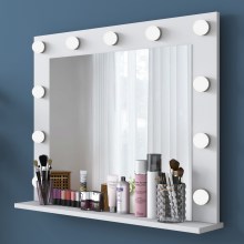 Sienas spogulis ar plauktu RANI 90x71,8 cm balta