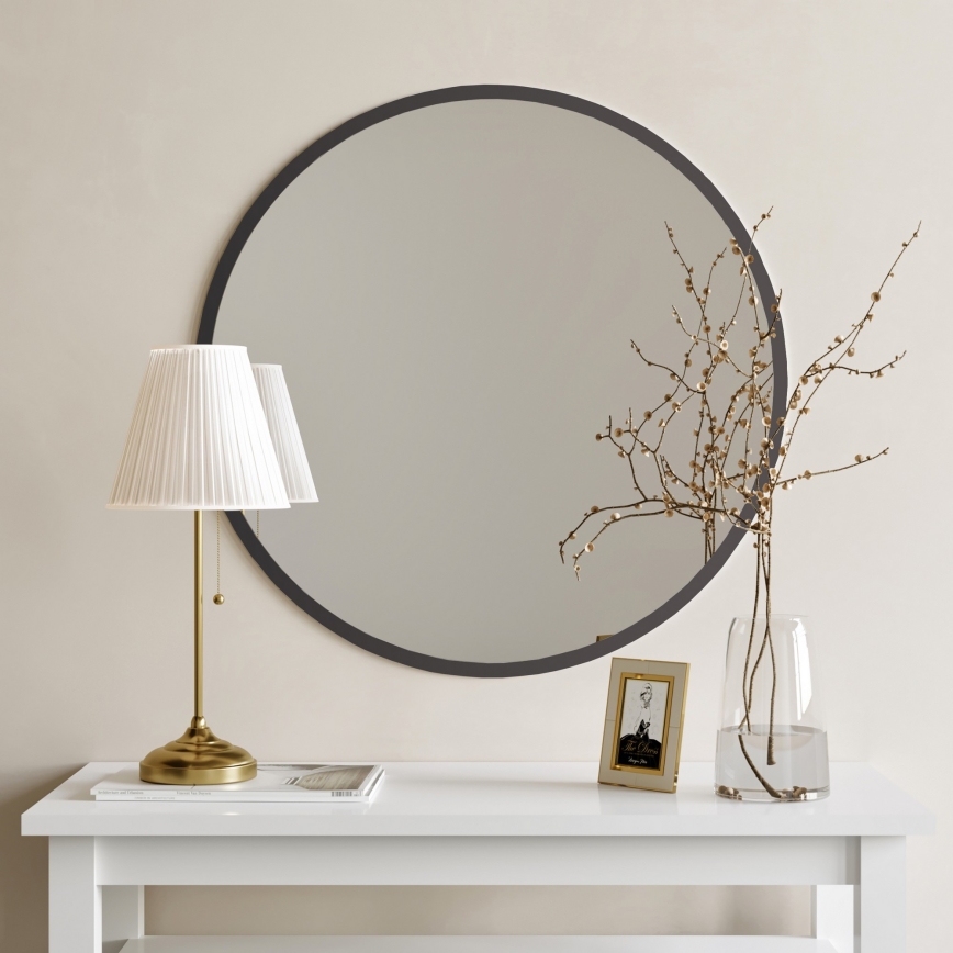 Sienas spogulis AYNA 60 cm melns
