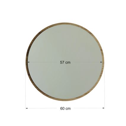 Sienas spogulis AYNA d. 60 cm brūns