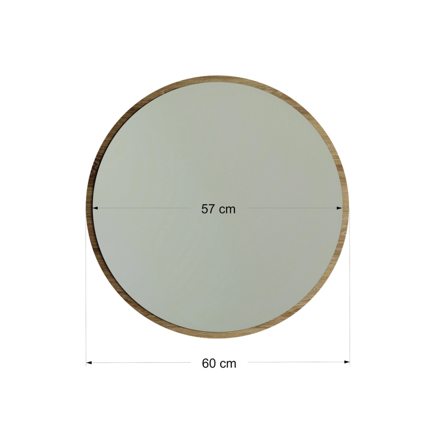 Sienas spogulis AYNA d. 60 cm brūns