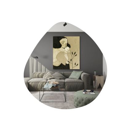 Sienas spogulis BESSO 60x60 cm melna