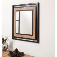 Sienas spogulis COSMO 70x70 cm brūns/melns