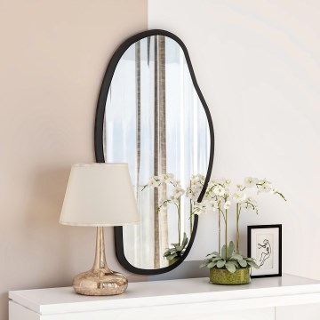 Sienas spogulis COULDY 85x45 cm melna