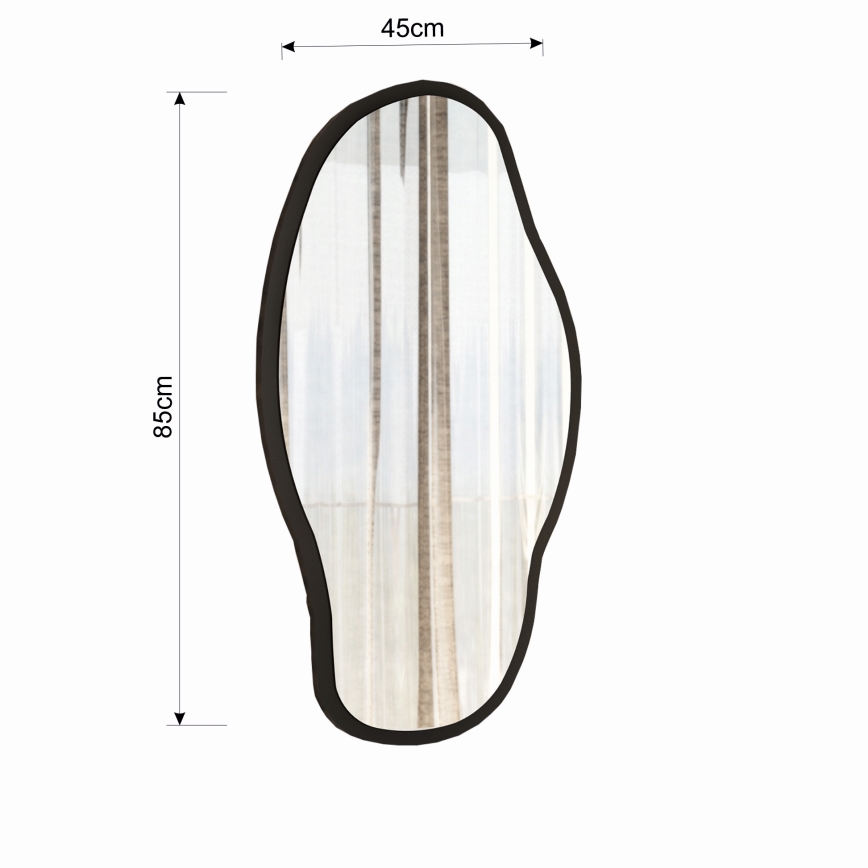Sienas spogulis COULDY 85x45 cm melna