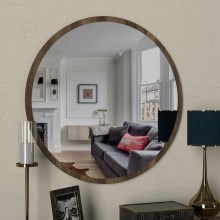 Sienas spogulis GLOB d. 59 cm brūns