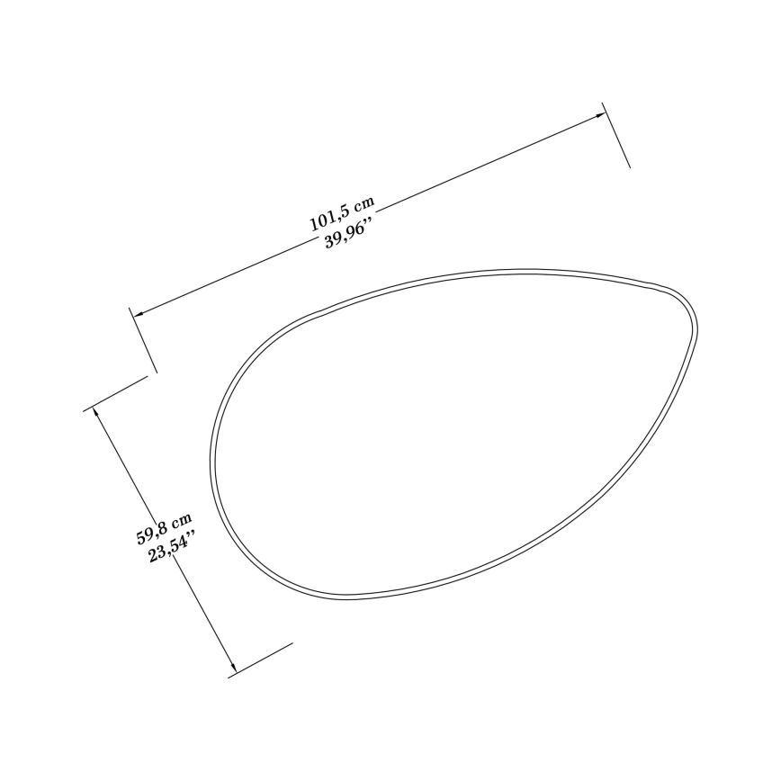 Sienas spogulis LUCAS 101,5x59,8 cm balta
