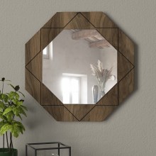 Sienas spogulis PABLO 45x45 cm brūns