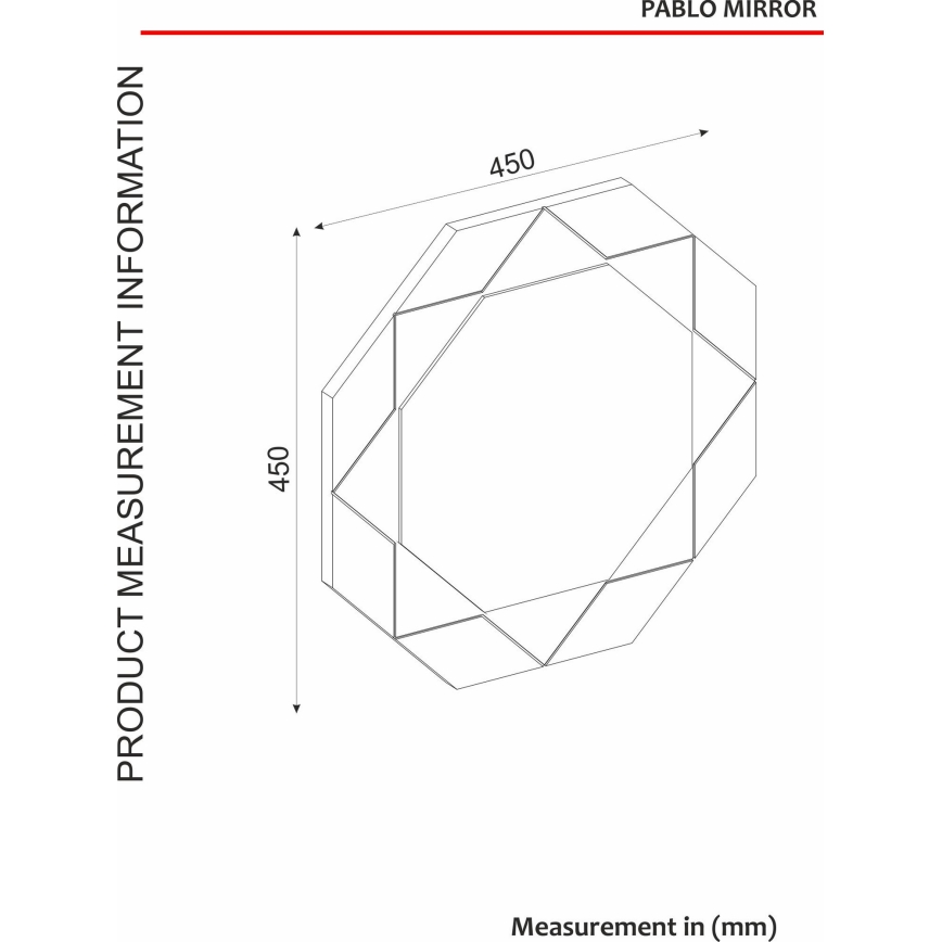 Sienas spogulis PABLO 45x45 cm brūns