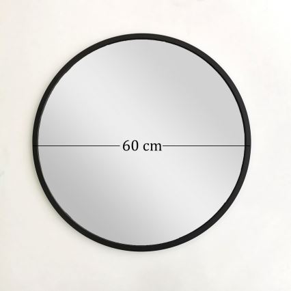 Sienas spogulis SIYAH d. 60 cm melna