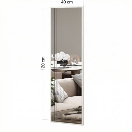 Sienas spogulis TRIO 120x40 cm pulēts hroms