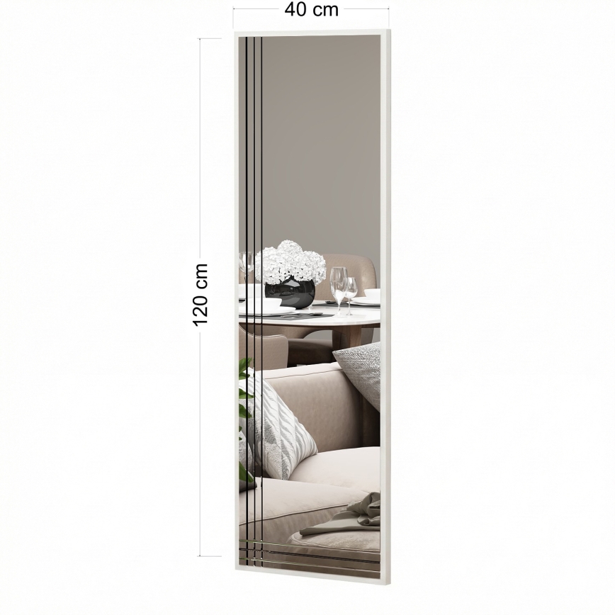 Sienas spogulis TRIO 120x40 cm pulēts hroms