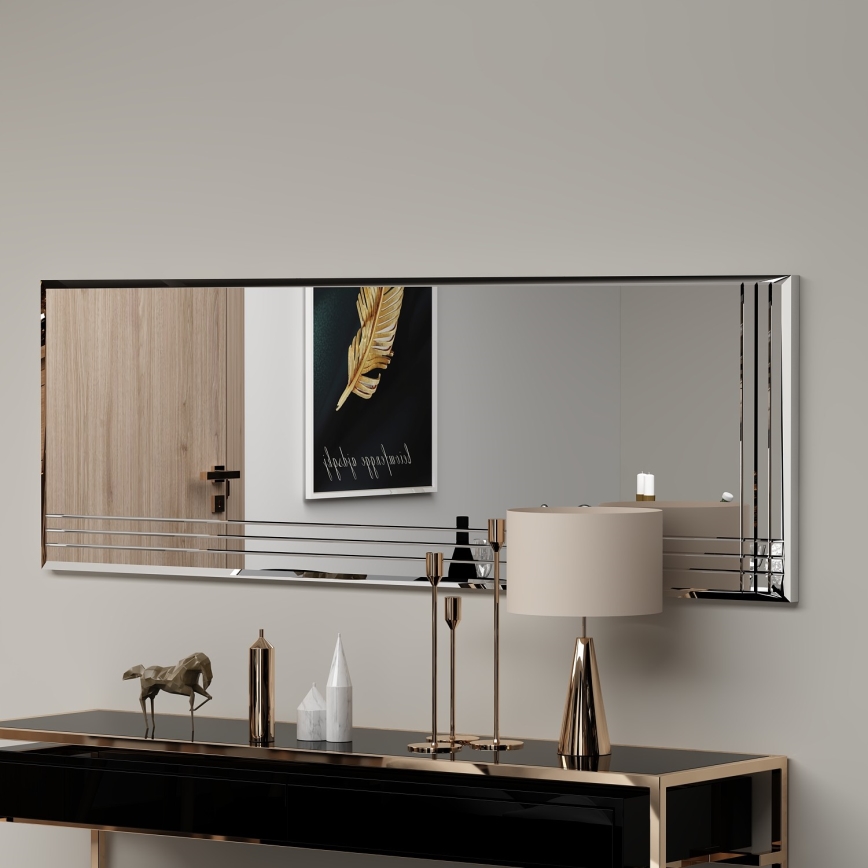 Sienas spogulis TRIO 120x40 cm spīdīgi hromēts