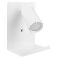 Sienas starmetis ar plauktu un USB lādētājs 1xGU10/35W/230V balta